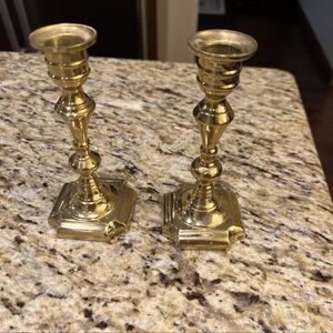 VALSAN Brass Candle Stick Holders Made in Portugal Vintage 1970's Heavy (2)